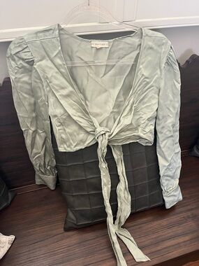 Whimsy + Row Sage Green Blouse